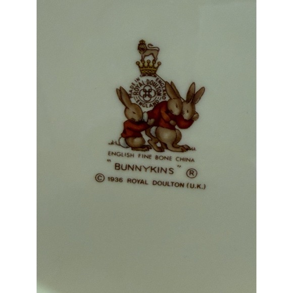 Royal Doulton Bunnykins 3pc Set Bowl Plate Mug Vintage England - Picture 6 of 11